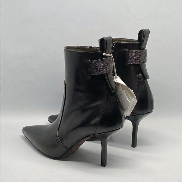 Brunello Cucinelli Monili Beaded Leather Ankle Boots size 38.5 - Picture 5 of 14